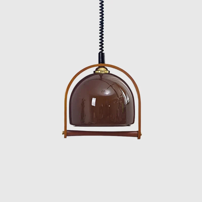 Luci a sospensione in legno Bauhaus vintage