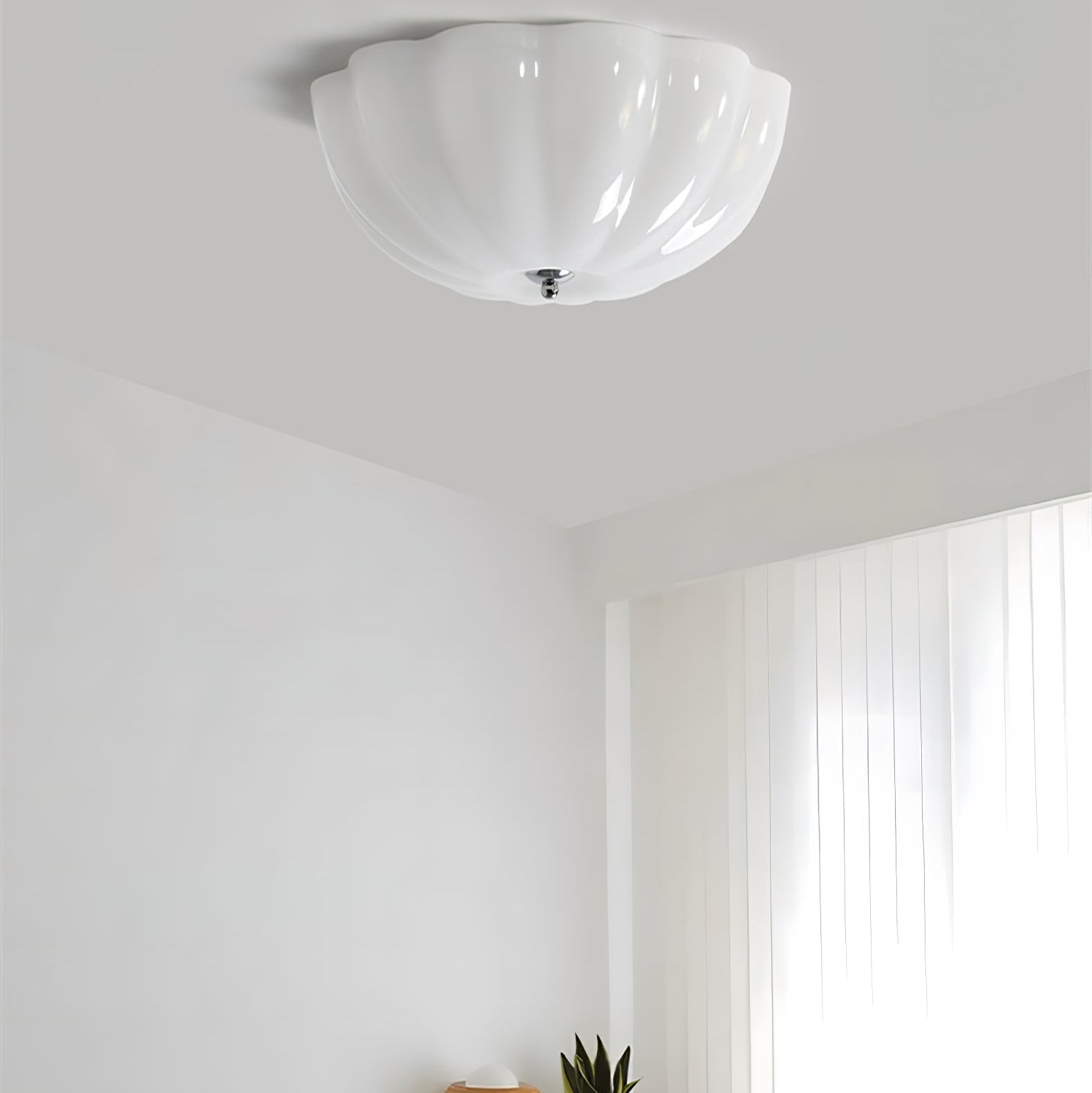 Lampada da soffitto a conchiglia opale