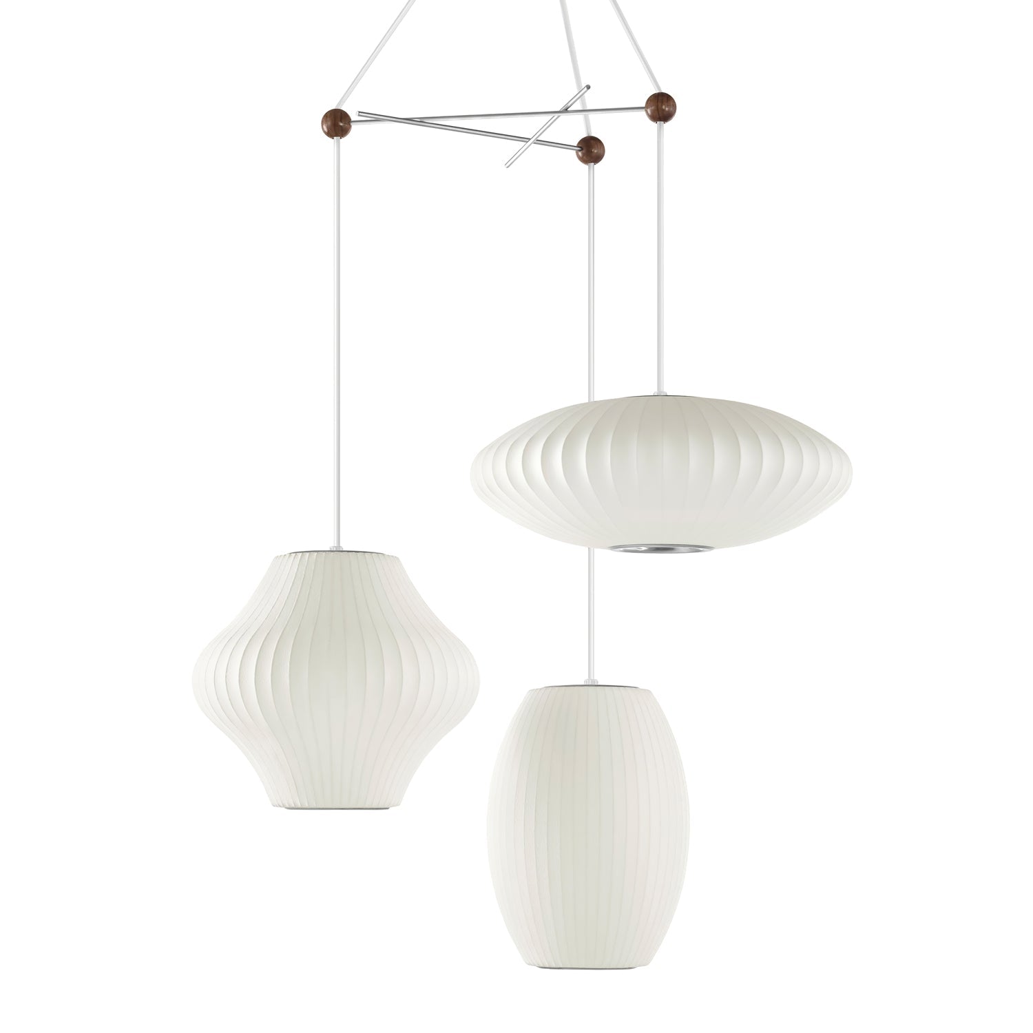 Lampada a sospensione con bolla a pera triplaLampada a sospensione con bolla a pera tripla