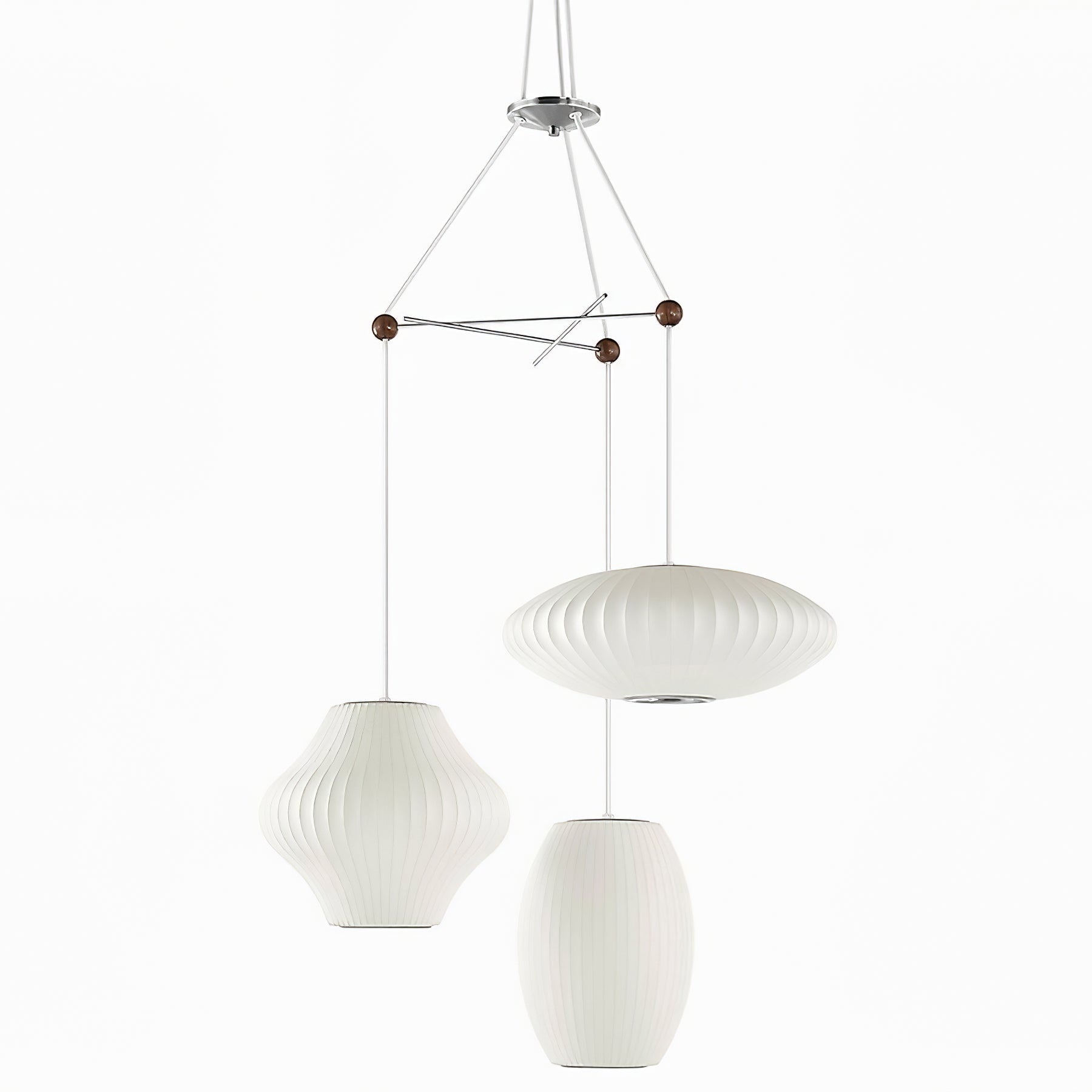 Lampada a sospensione con bolla a pera triplaLampada a sospensione con bolla a pera tripla