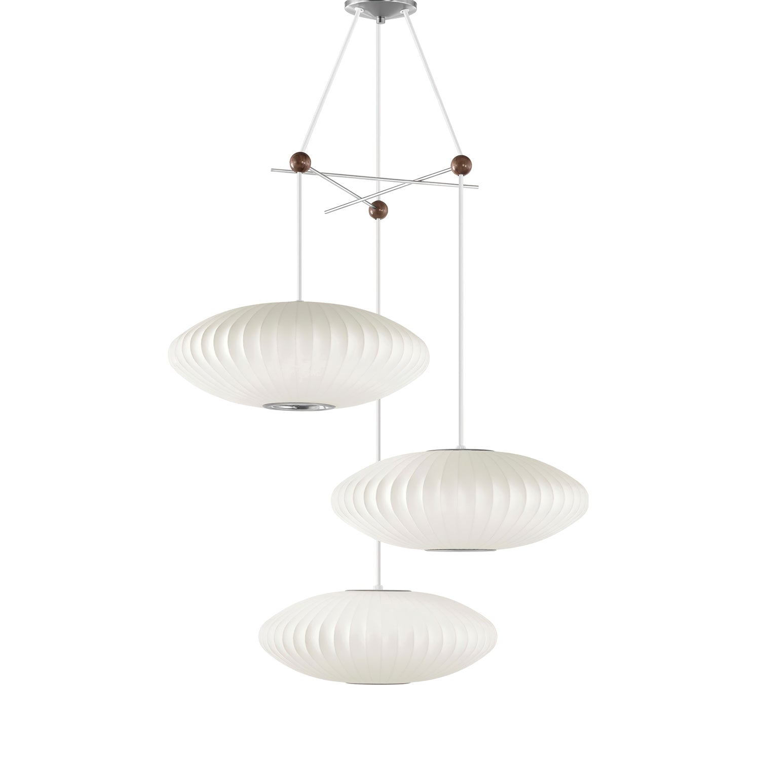 Lampada a sospensione con bolla a pera triplaLampada a sospensione con bolla a pera tripla