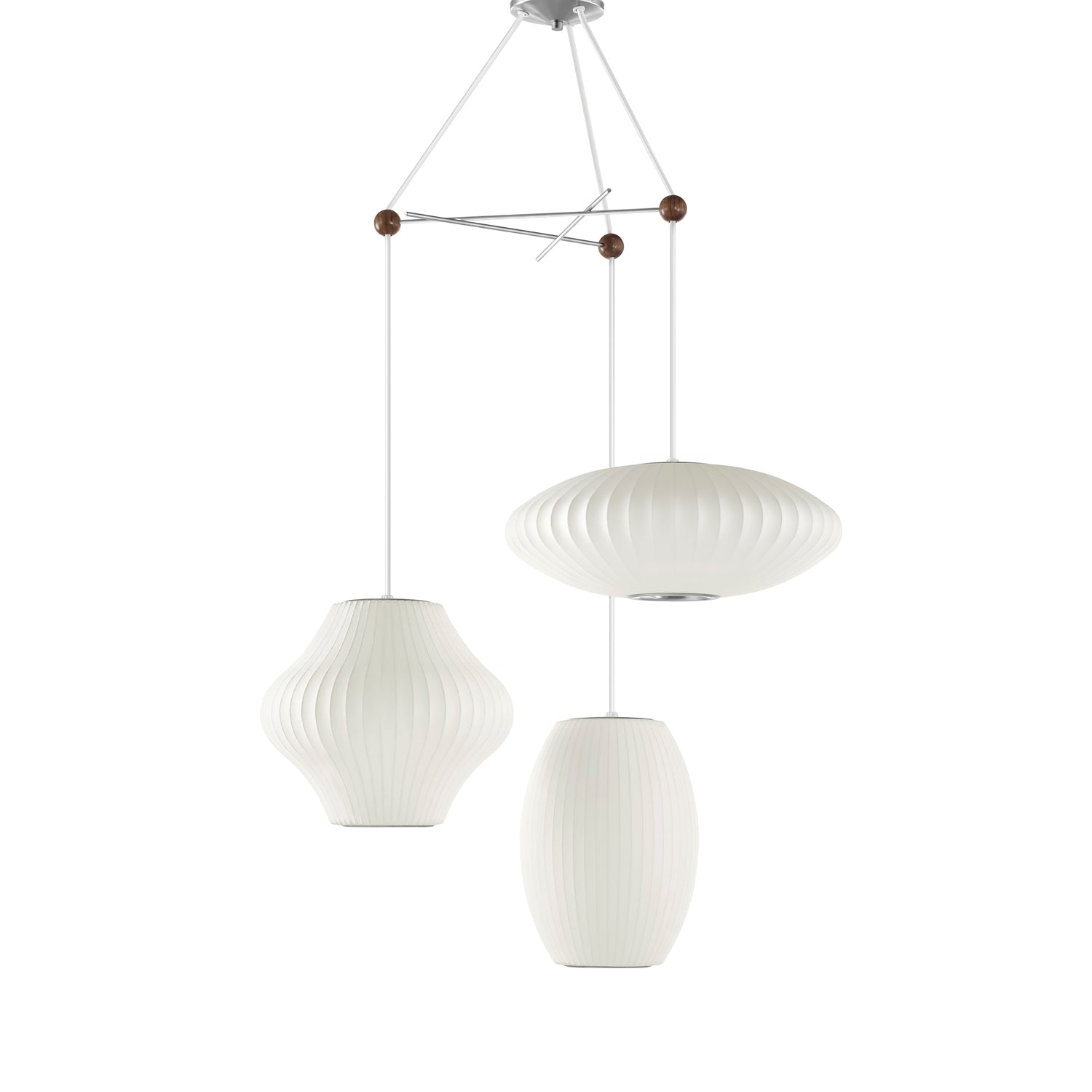 Lampada a sospensione con bolla a pera triplaLampada a sospensione con bolla a pera tripla