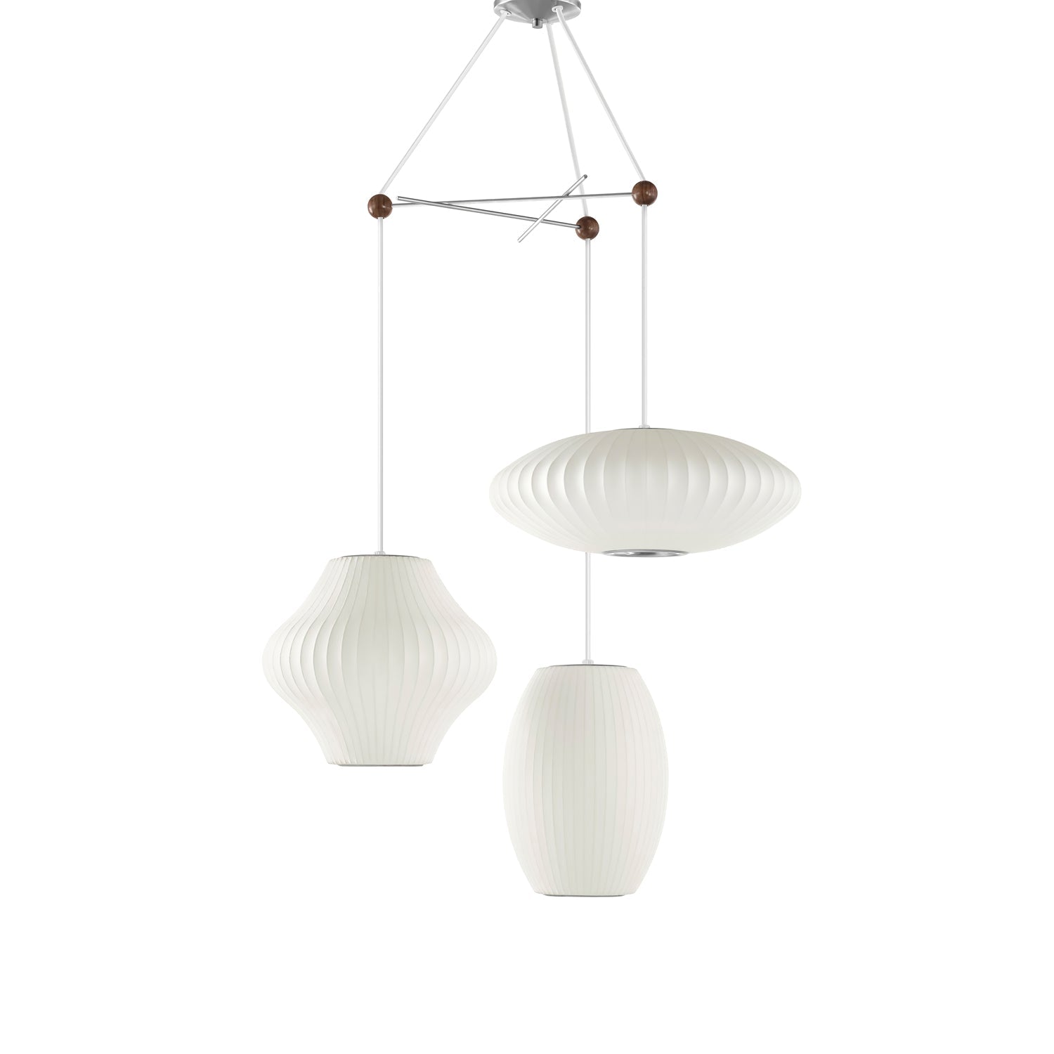 Lampada a sospensione con bolla a pera triplaLampada a sospensione con bolla a pera tripla