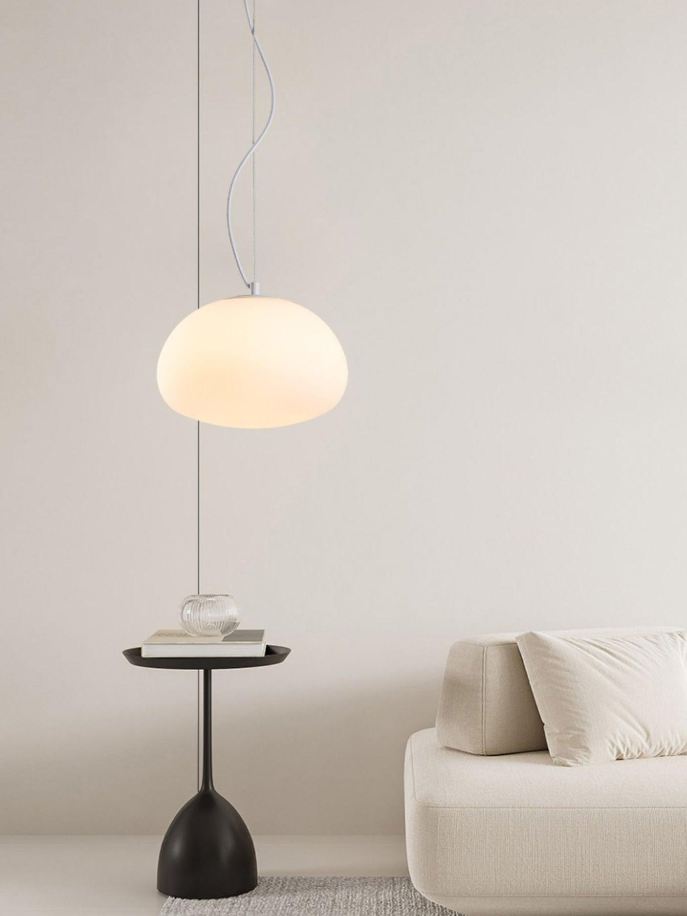 Lampada a sospensione a forma di focaccina cotta al vapore