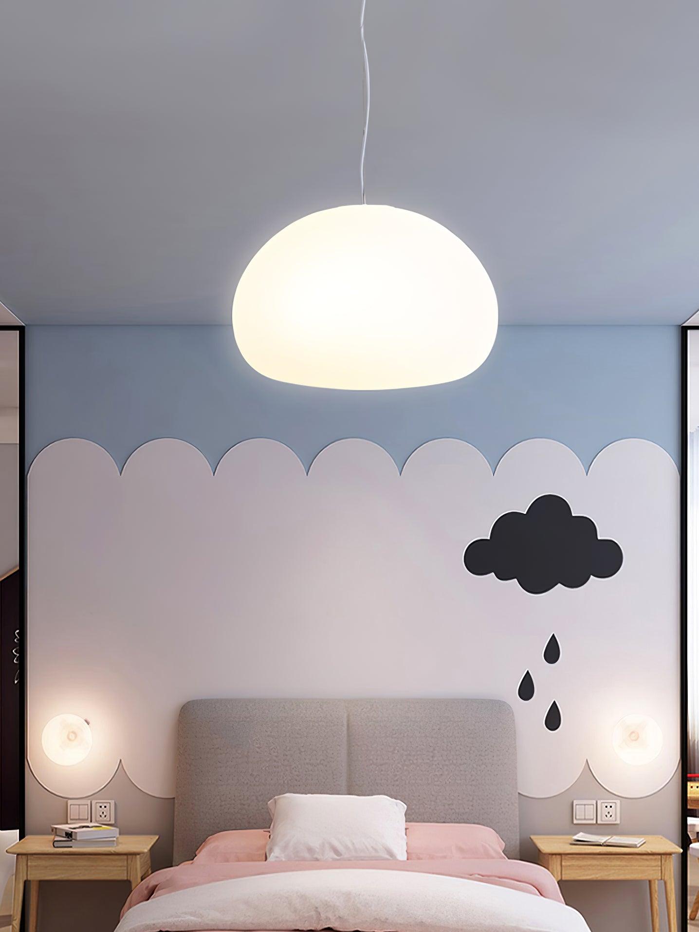 Lampada a sospensione a forma di focaccina cotta al vapore
