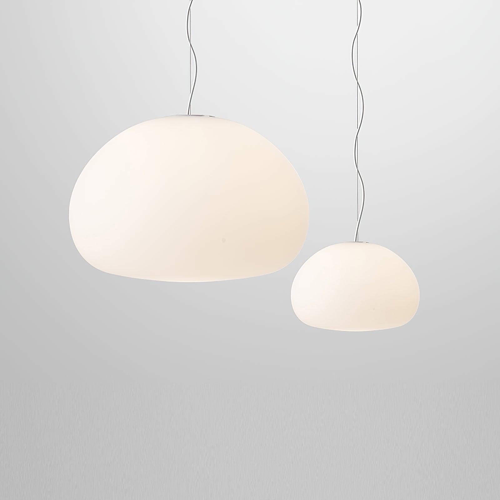 Lampada a sospensione a forma di focaccina cotta al vapore
