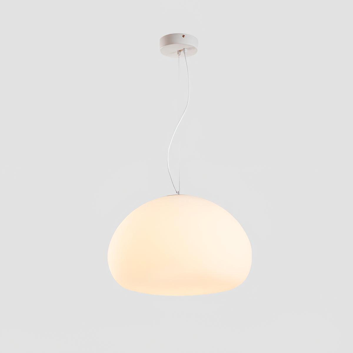 Lampada a sospensione a forma di focaccina cotta al vapore