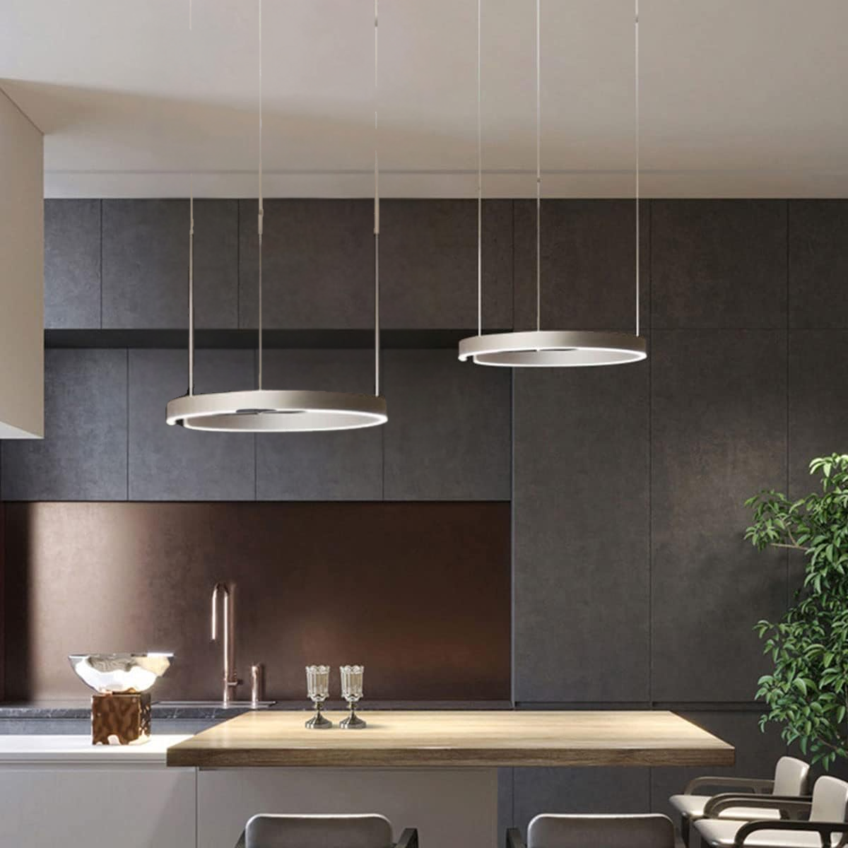 Moderna lampada a sospensione circolare a LED