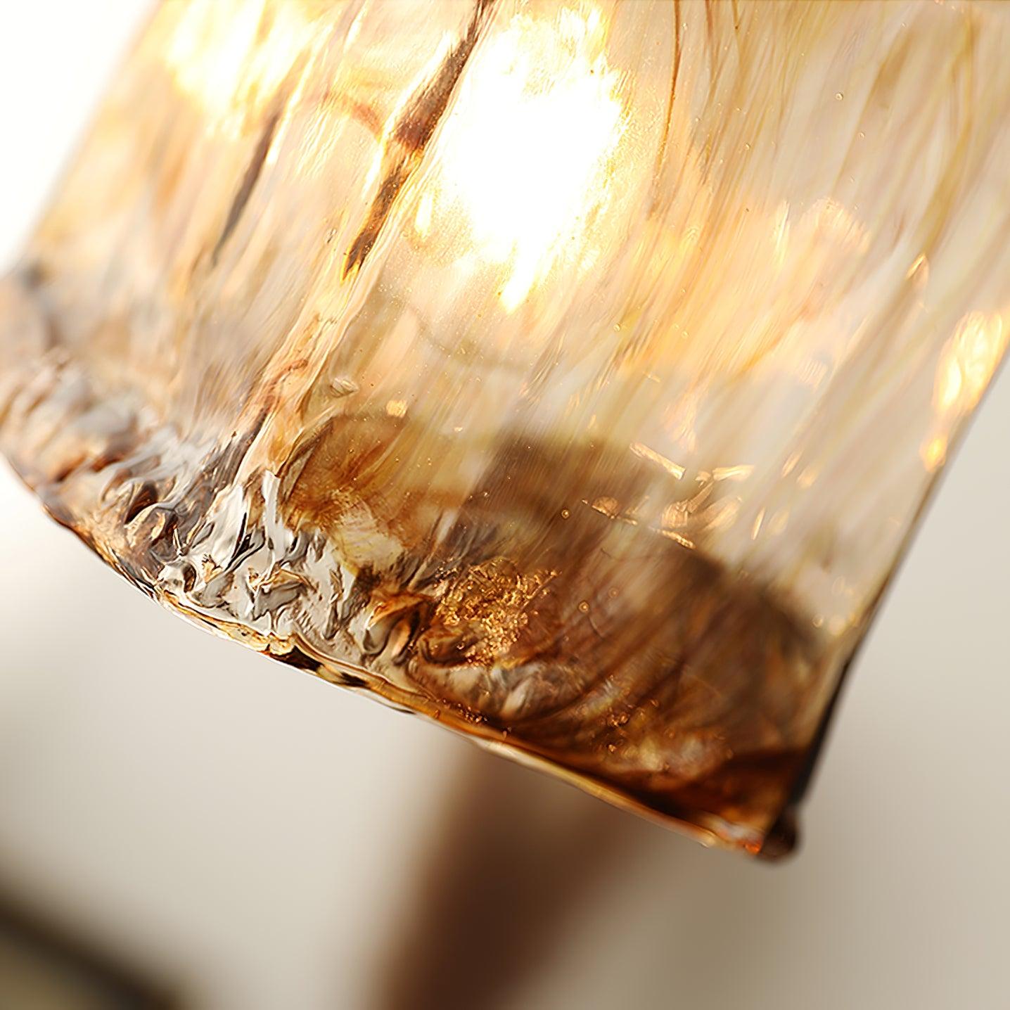 Luce a sospensione in vetro marrone vintage