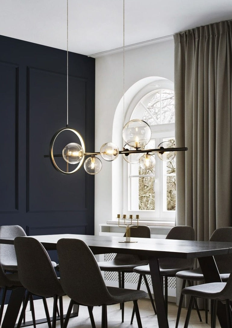 Lampadario a bolle di vetro