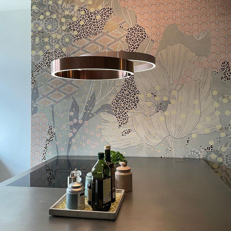 Moderna lampada a sospensione circolare a LED