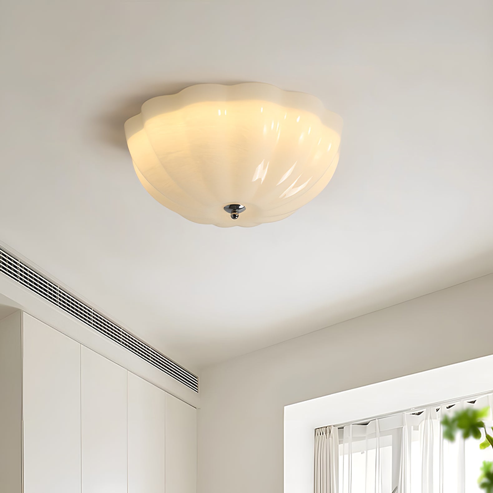 Lampada da soffitto a conchiglia opale