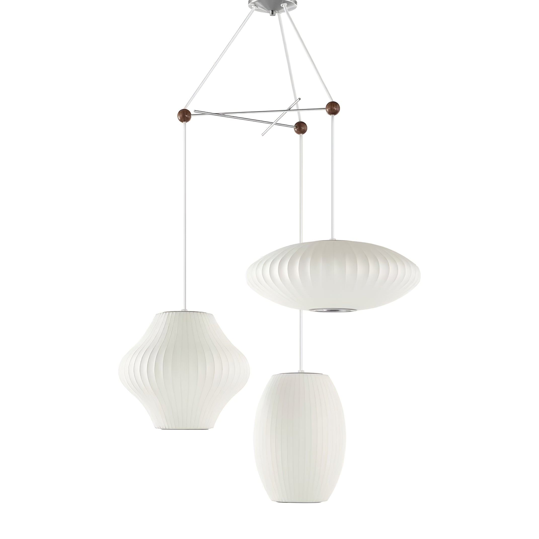 Lampada a sospensione con bolla a pera triplaLampada a sospensione con bolla a pera tripla