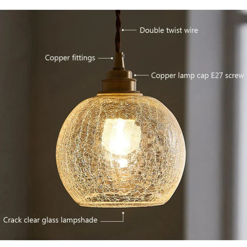 Lampada a sospensione in vetro cristallo