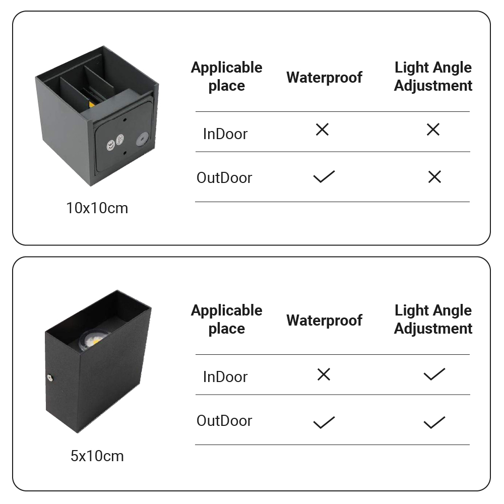 Moderno alluminio impermeabile LED parete Sconce Wall Light uso esterno interno