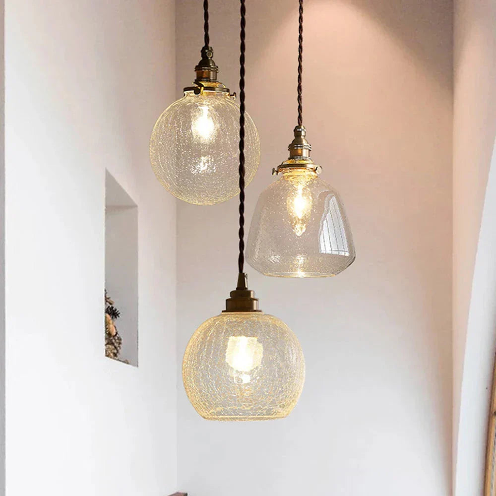 Lampada a sospensione in vetro cristallo