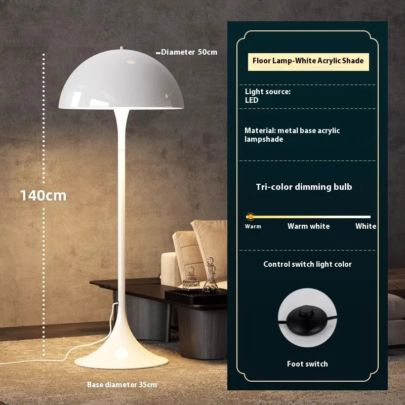 Lampada da terra a fungo LED di design danese nordico