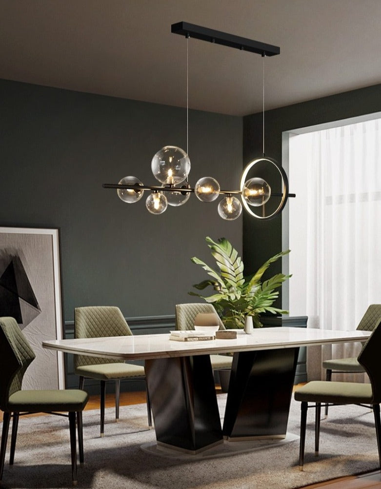 Lampadario a bolle di vetro