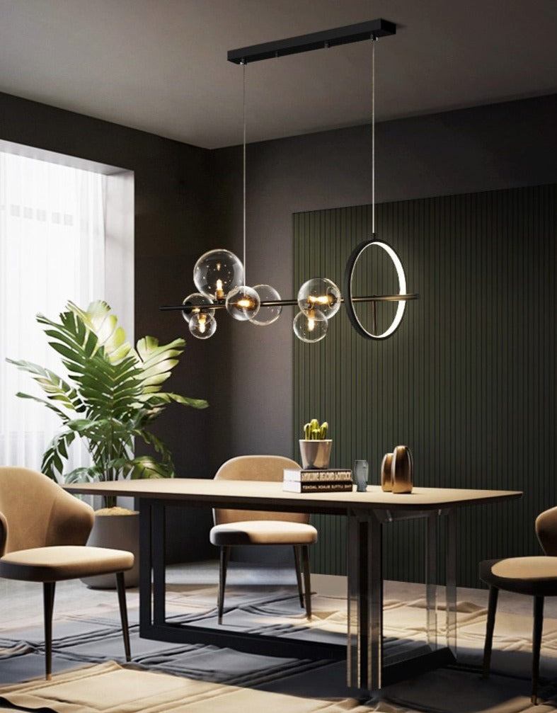Lampadario a bolle di vetro